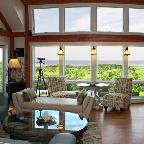 Martha's Vineyard Post and Beam Cottage Living Room