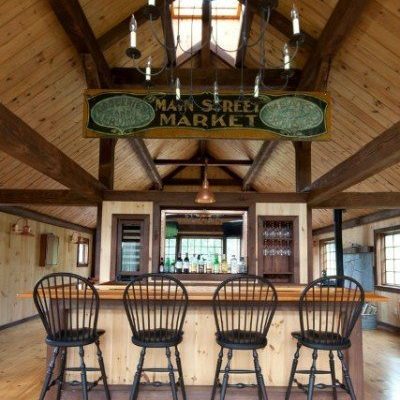 Eaton Carriage House - Post and beam bar