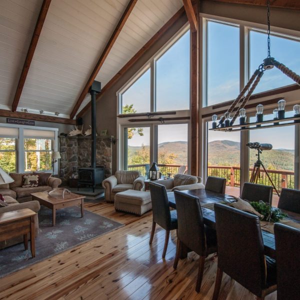 Post and Beam Mountain Lodge with stunning views. - PHOTOGRAPHY BY STEFANIE MARTIN OF NORTHPEAK DESIGN