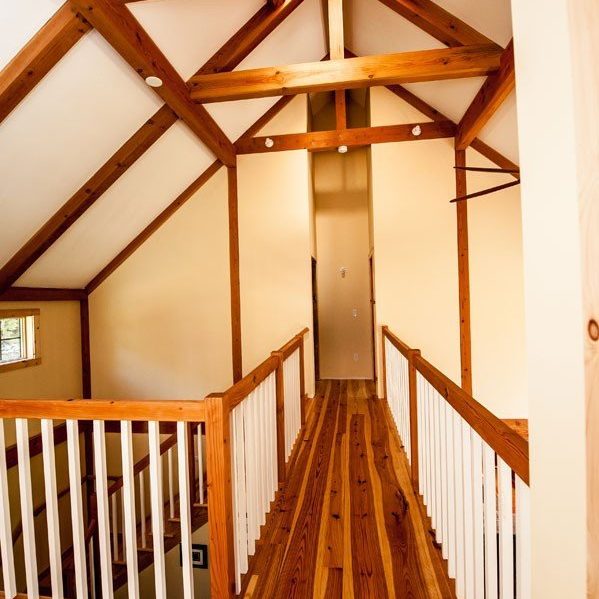 Timber Frame Farmhouse Post and Beam Hallway
