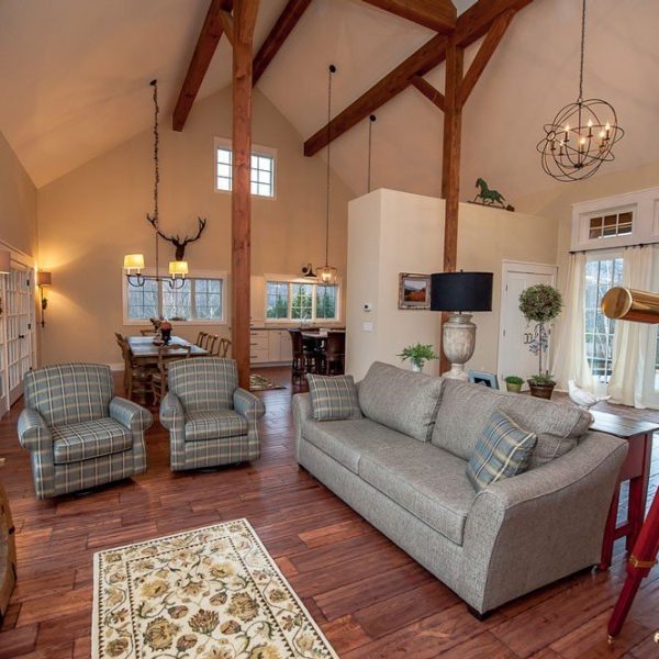 Timber frame barn style home