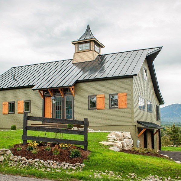 Timber Frame Barn Style Mountain Home Exterior