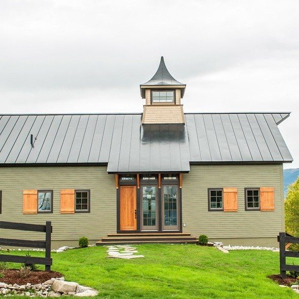 Timber Frame Barn Style Home Exterior