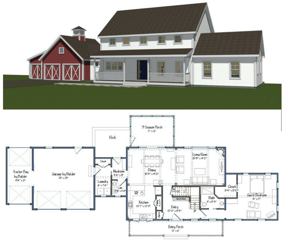 Clare Farmhouse Age In Place Floor Plan